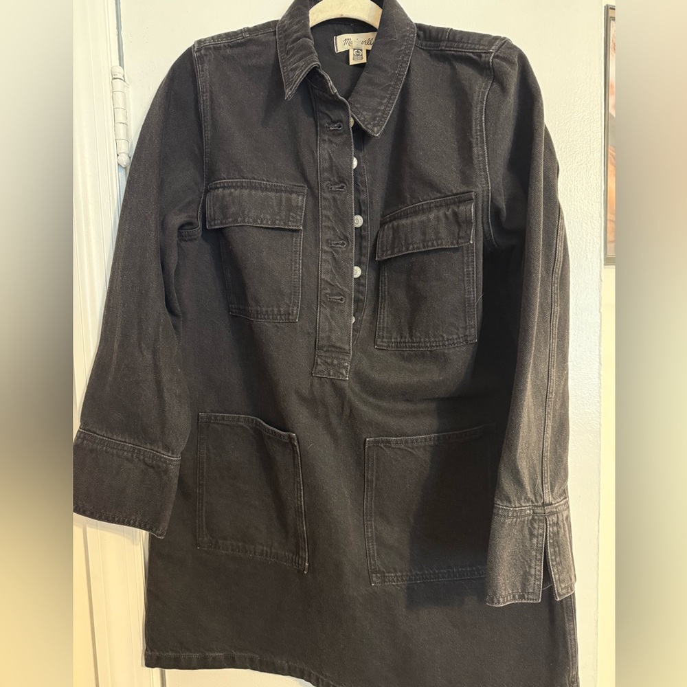 Madewell Black Denim Shirt Dress
